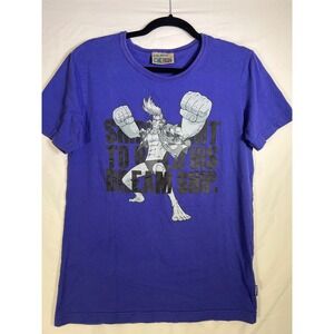 Baleno One Piece Anime Graphic T Shirt Mens Size L Purple Monkey D Luffy